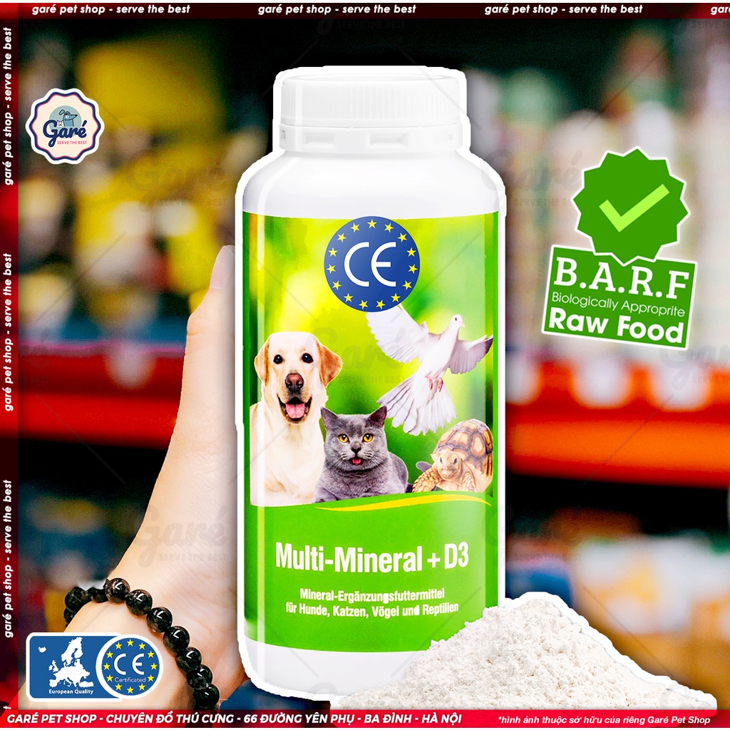 200gr - Bột khoáng Multi-Mineral + D3 bổ sung khoáng chất cho Chó, Mèo, Chim &amp; Bò sát hỗ trợ xương khớp, răng &amp; đẹp da