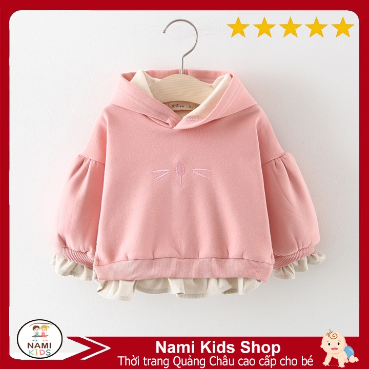 [173:D2] Áo hoodie cá tính cho bé chất cotton lót lông tay phồng hàng Quảng Châu cao cấp...