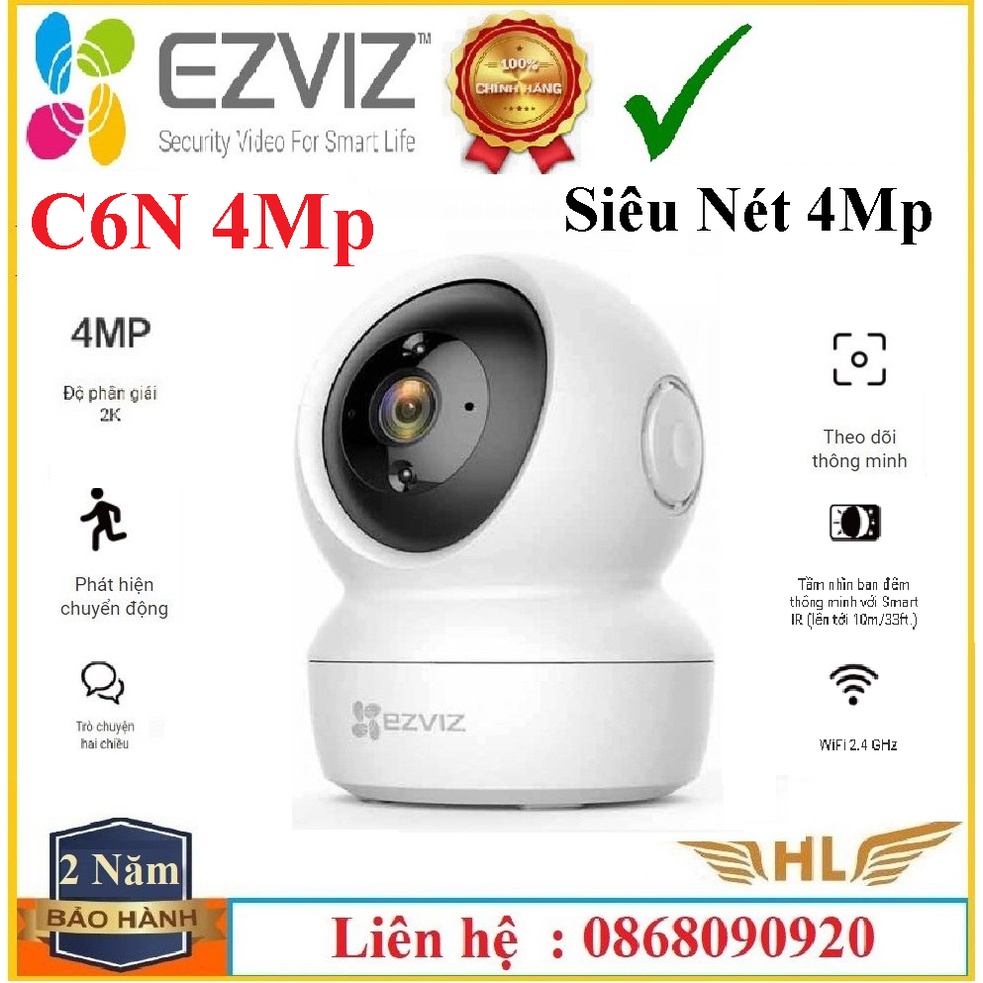 Camera Wifi Không Dây Siêu Nét Ezviz C6N 4Mp 2K , Ezviz TY2 2Mp, Ezviz C6CN AI 2Mp, Ezviz C6W 4Mp 2K -Hàng Chính Hãng