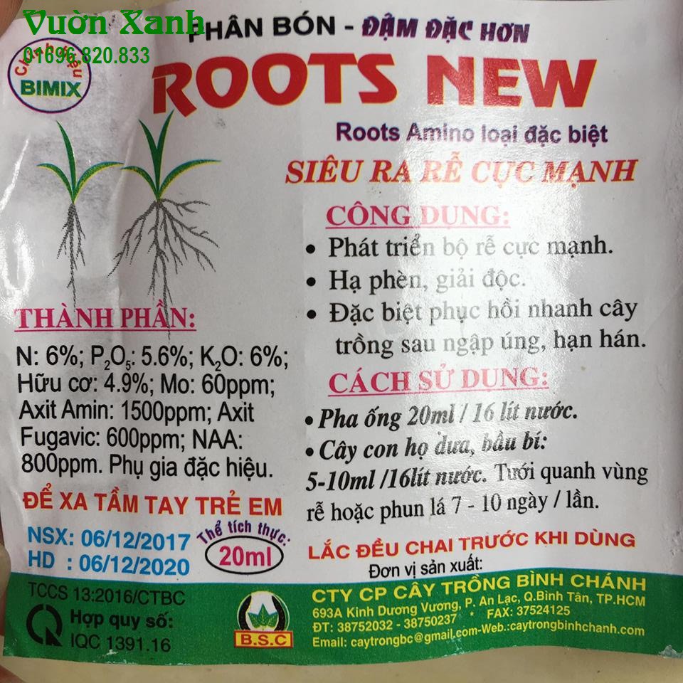 BIMIX SUPER ROOTS- Dung dịch kích rễ đạm đặc cho cây trồng - [ Sỉ Lẻ ]