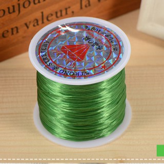 1 cuộn dây cước chun co giãn chỉ tơ màu xanh lá xỏ vòng tay tiện lợi - shop kỳ lân