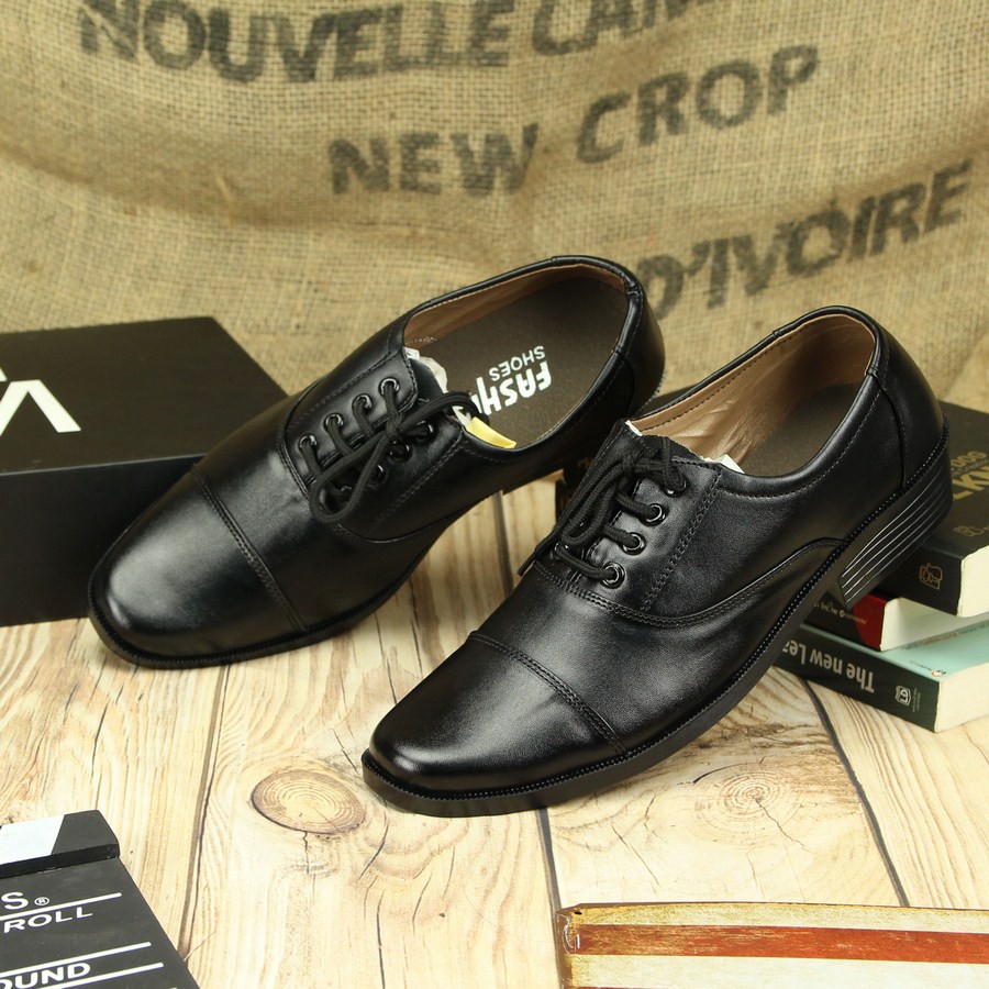 Giày tây nam trung niên buộc dây đế êm da lì ( Shopgiayvinagiare)