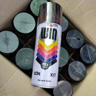 Sơn xịt chịu nhiệt WIN và Bosy (màu nhũ, màu đen)