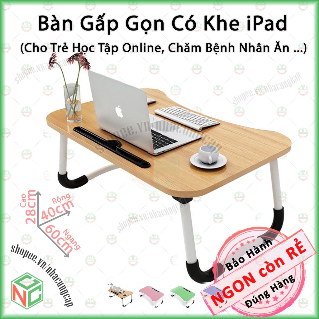 [KhoNCC] Bàn Học Sinh Gấp Gọn Thông Minh Có Khe Cắm Ipad - Để Laptop Sinh Viên - Đồ Ăn Người Bệnh - NDHS-6678-BHCB