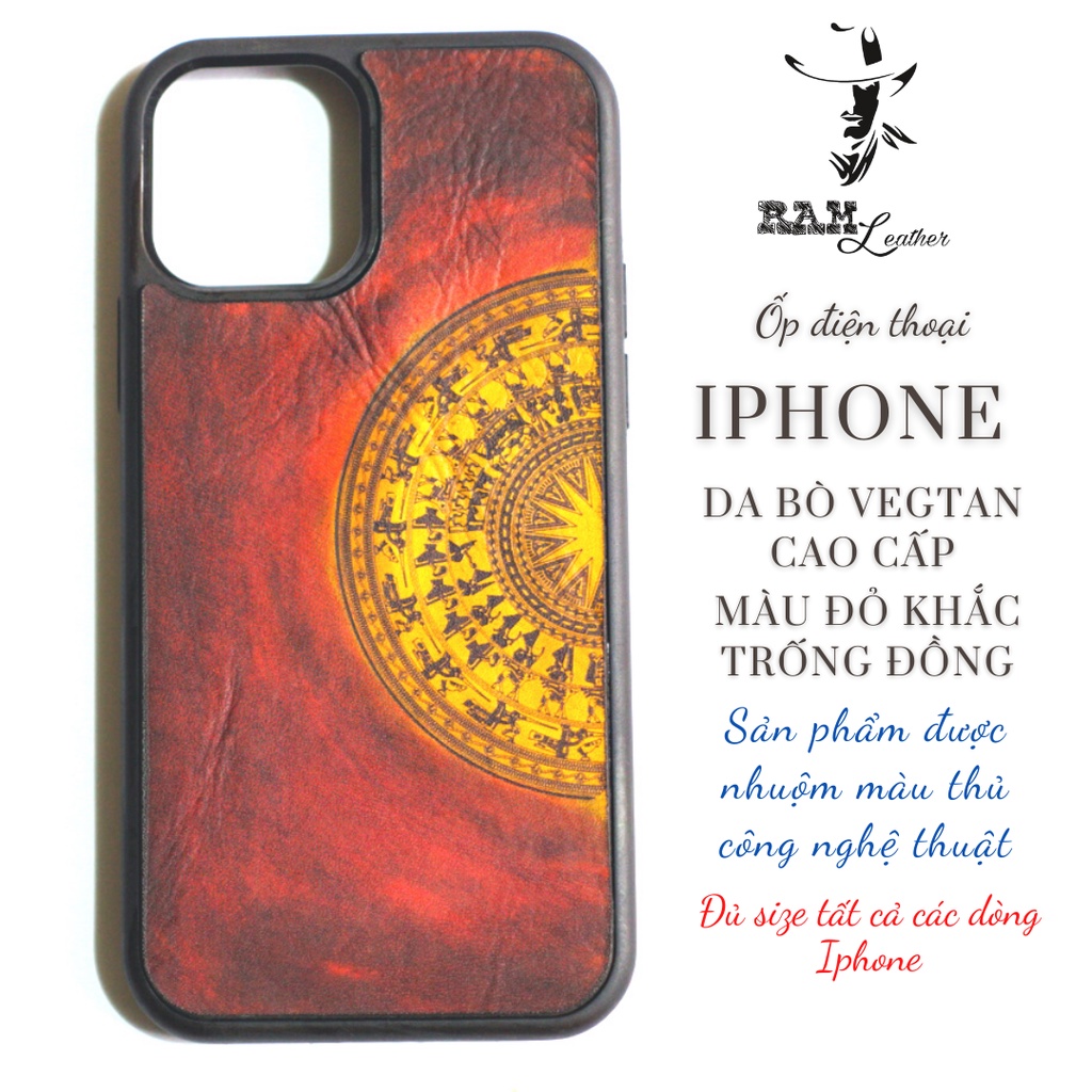 Ốp Lưng Iphone RAM Leather Da Bò Italia Vegtan Trống Đồng Việt Nam Nâu Đỏ