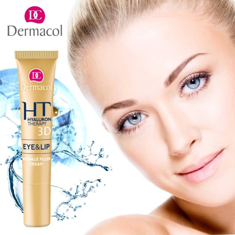 Kem chống nhăn vùng mắt và môi Dermacol HT 3D Hyaluron therapy eye &amp; lip 15ml