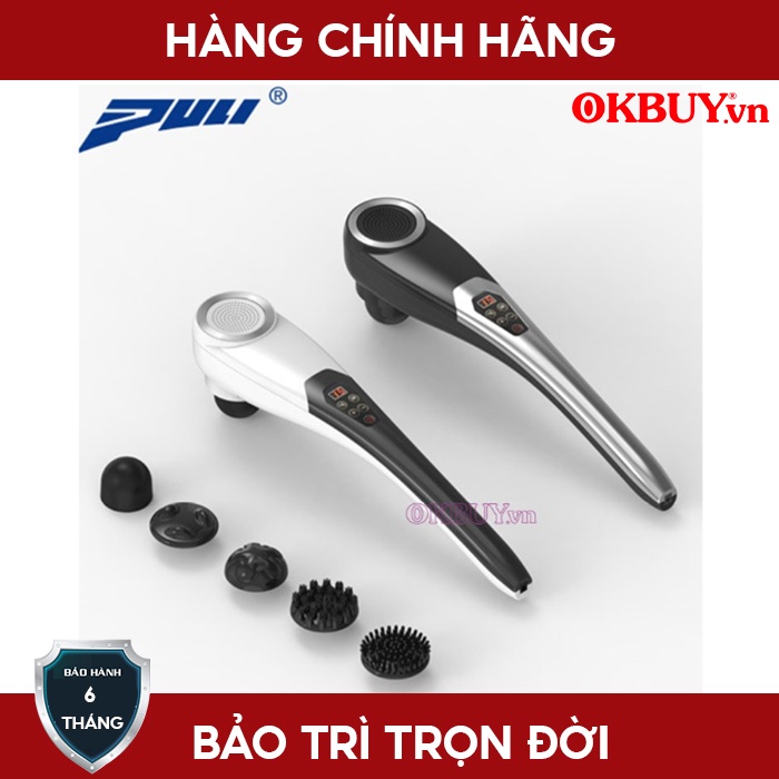 Máy massage cầm tay pin sạc 5 đầu Hàn Quốc PULI PL-620DC - 5 chế độ mát xa | OKbuy