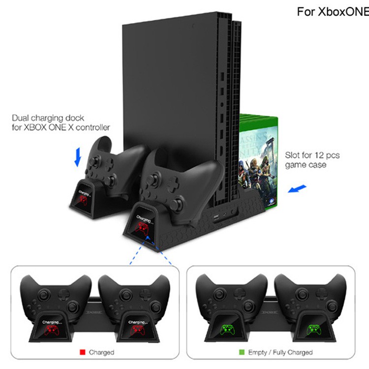 Tản nhiệt đa năng có khay đĩa và sạc cho máy Xbox One (S/ X) - Dobe 1840