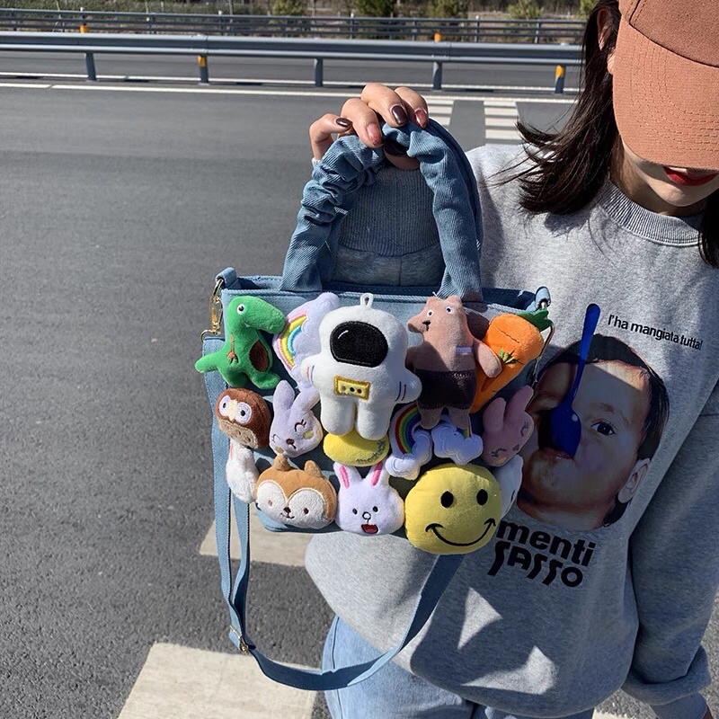 ✨💕Túi jeans đính nhiều gấu bông