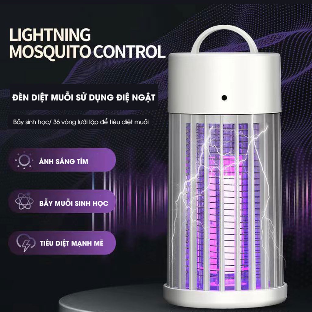 Đèn Bắt Muỗi, Máy Diệt Muỗi Thông Minh Electric Shock Mini Gia Đình Công Nghệ Đức Tính Hợp Ánh Sáng Xanh An Toàn Cho Bé