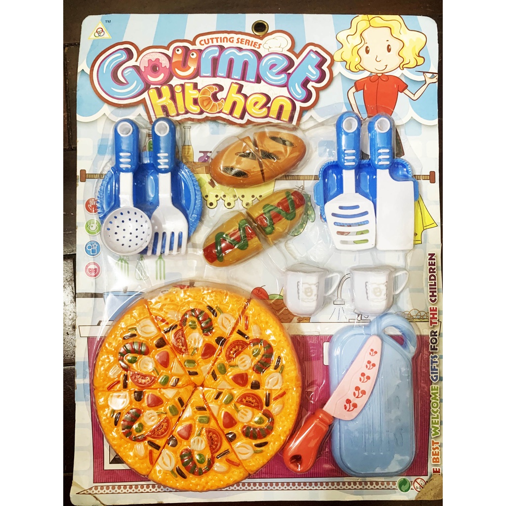 Đồ chơi cắt bánh Pizza nấu ăn điểm tâm bằng nhựa cho bé