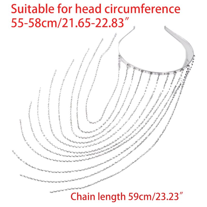 Băng Đô Cài Tóc Dáng Dài Đính Đá Pha Lê Phong Cách Vintage