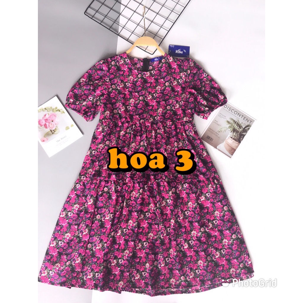 Váy Bầu Hoa Nhí sang chảnh  FREESHIP   đầm bầu hoa nhí dự tiệc tay bồng có khóa lưng