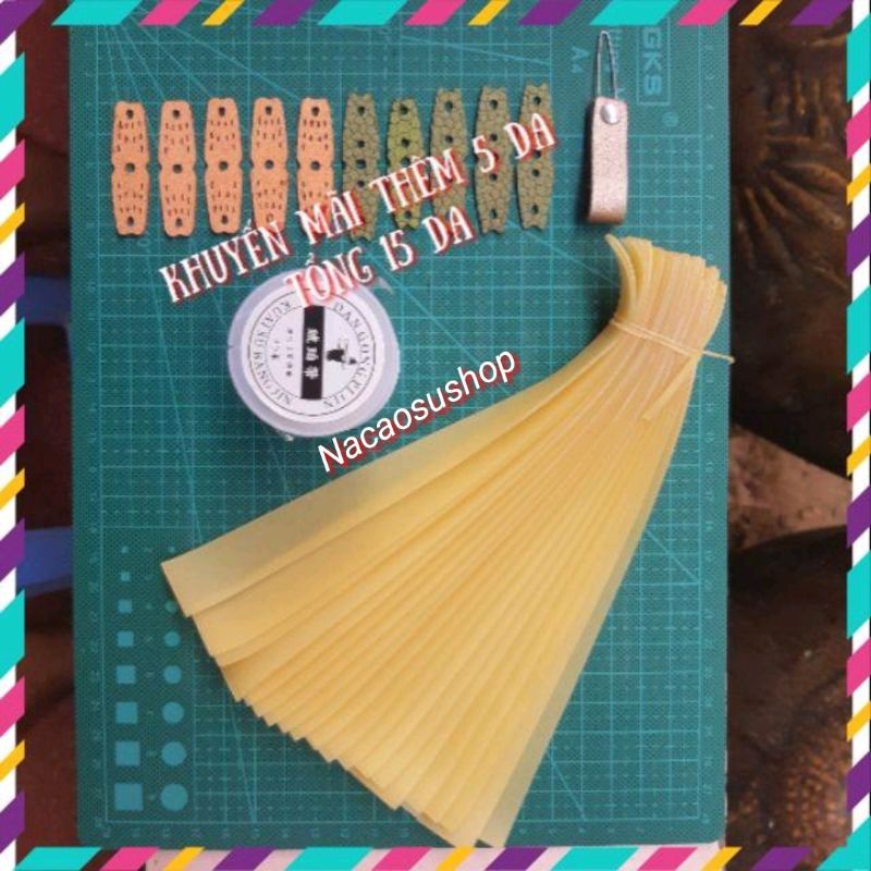 Dây ná cao su dẹp latex 0.55mm chính hãng cắt sẳn 20 bộ tặng 15 da + cột + lòn