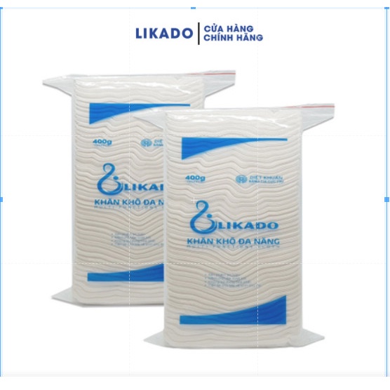 Khăn khô LIKADO 300g- mềm mịn, không mùi, không chất bảo quản, không kích ứng