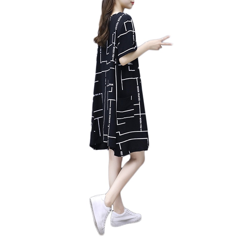 Đầm Nữ Tay Lỡ Cổ Tròn Form Dài Rộng Thời Trang Hàn | BigBuy360 - bigbuy360.vn