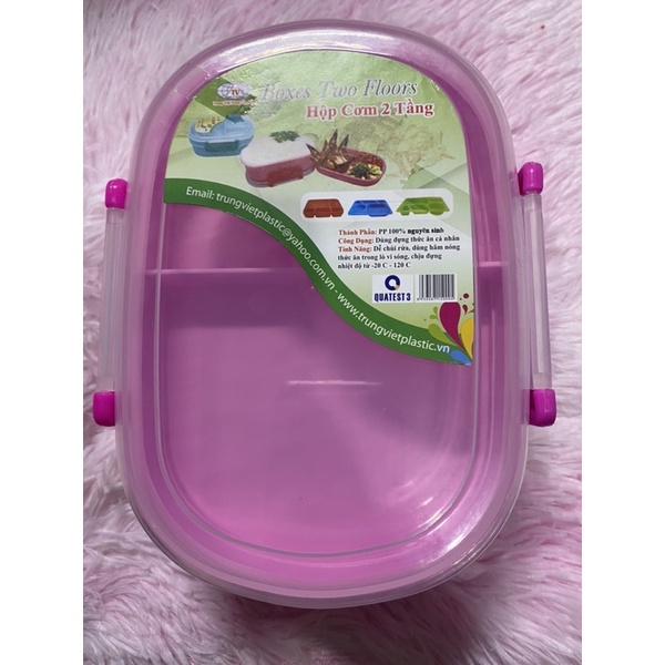 HỘP CƠM 2Ngăn Chữ Nhật Trung Việt