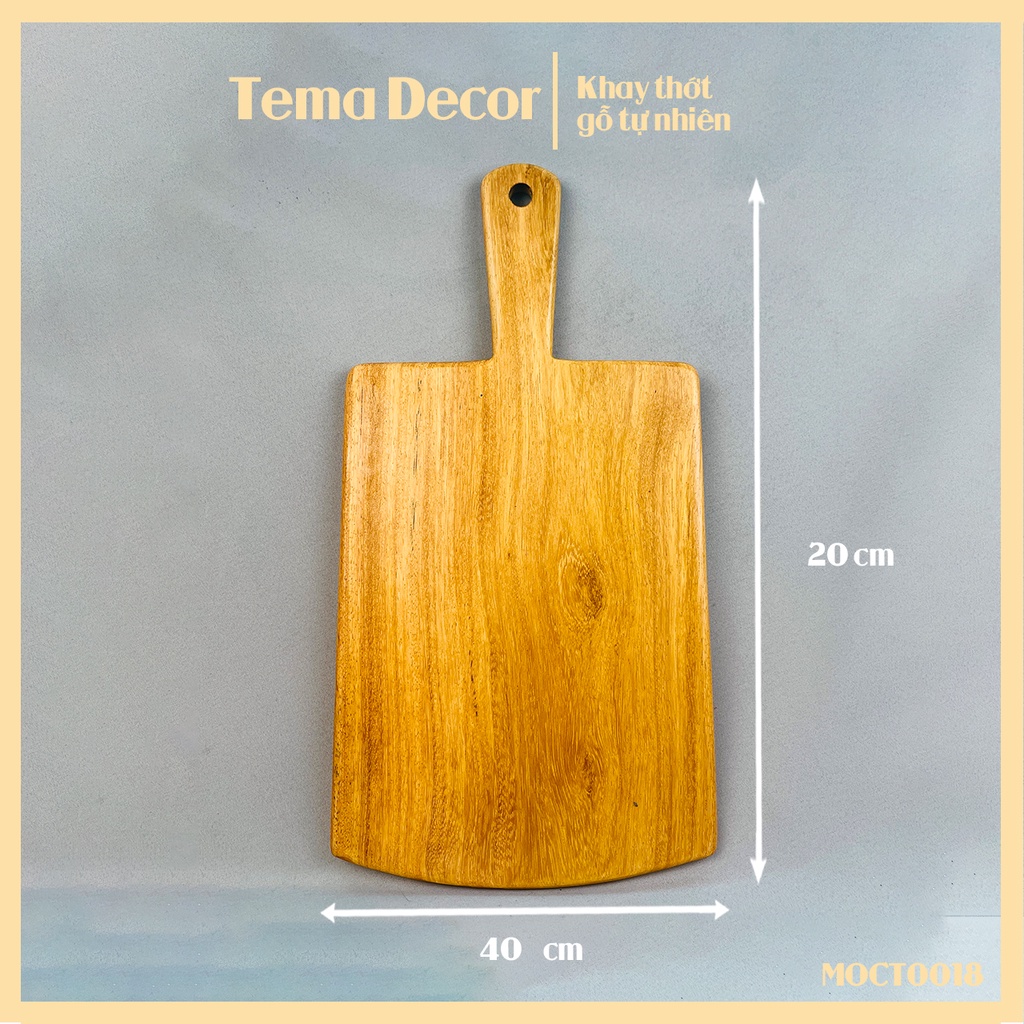 Thớt gỗ decor Tema Decor - Thớt gỗ đa năng gỗ đỏ có tay cầm hình quạt tiện dụng K53