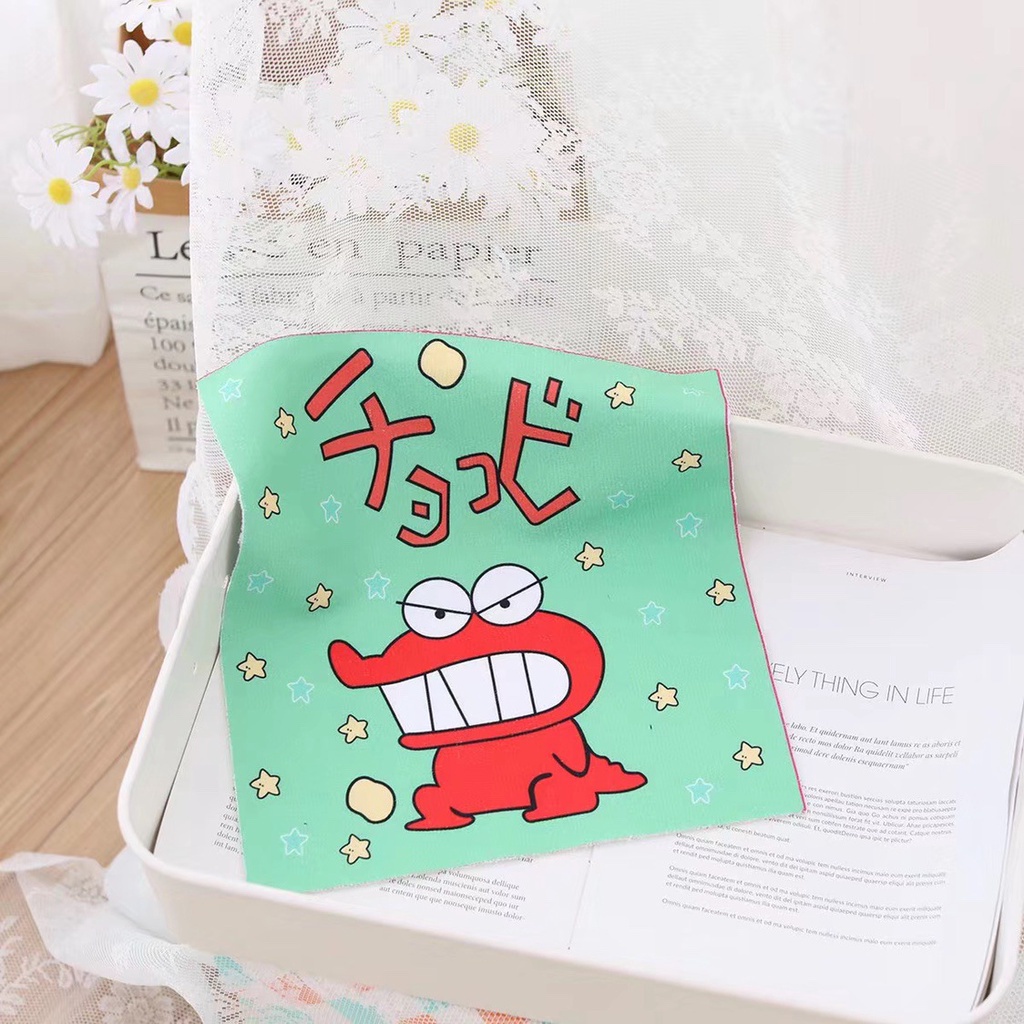 Khăn Tay Hình Vuông Nhỏ Họa Tiết Cậu Bé Bút Chì Shin-Chan Dành Cho Trẻ Mẫu Giáo
