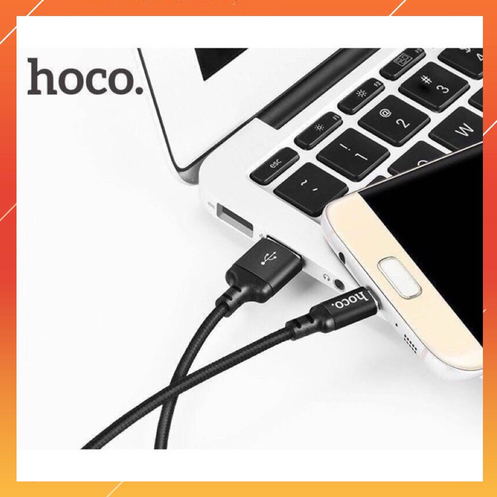 Cáp sạc Samsung dài 1m chất liệu dù chống gẫy gập, chính hãng Hoco X14 Micro USB dành cho Android