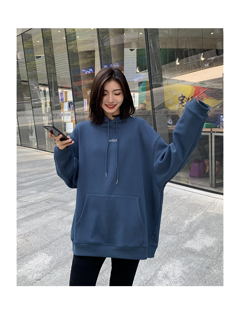 2020 new autumn and winter long-sleeved women's hooded Korean loose top outerwear sweater jacket