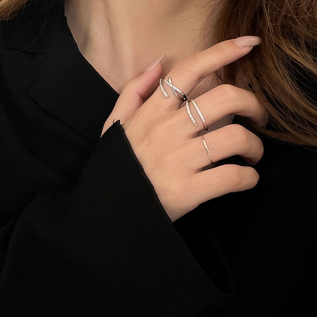 Nhẫn Hở Đính Đá Zircon Sang Trọng Thời Trang Cho Nữ