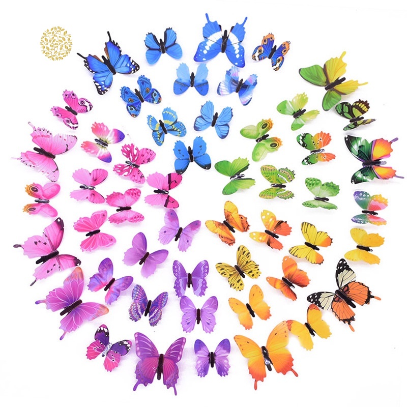 Miếng Dán Tường Hình Bướm 3d Hiệu Ứng Dạ Quang