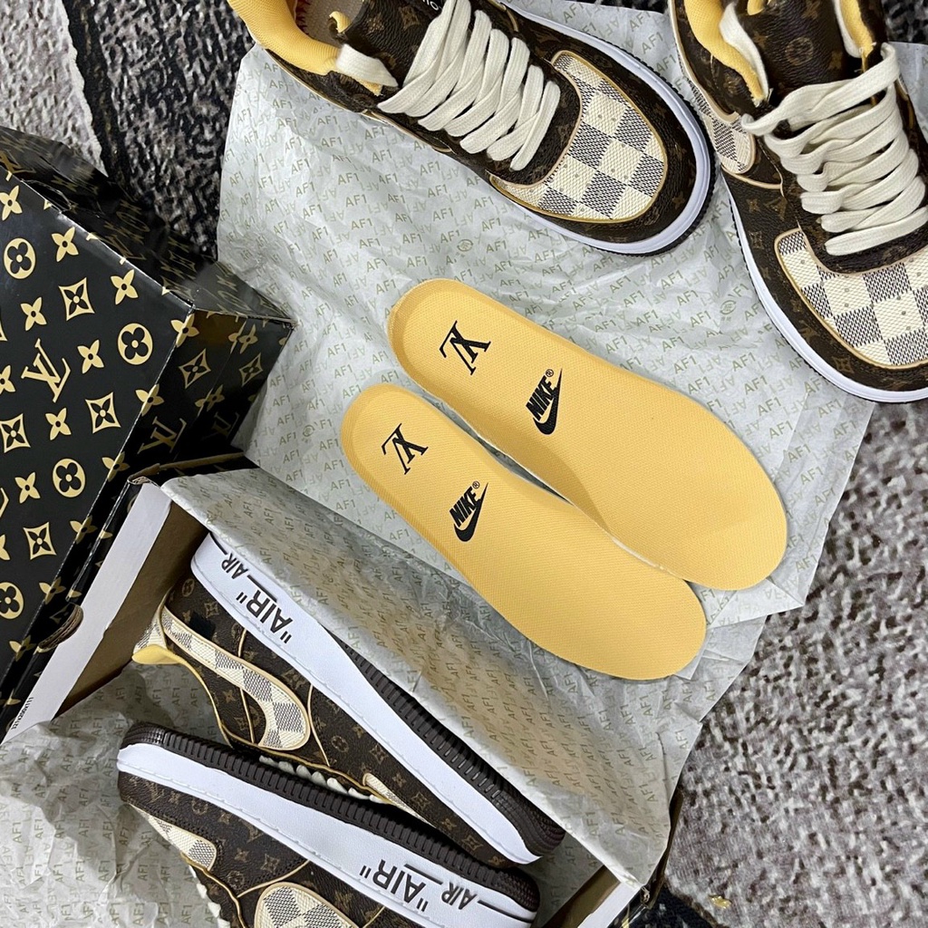 Giày Nike_Air Force 1 Nam Nữ, Giày AF1 LV nâu cao cấp Hàng Đẹp Full Box Đủ Size 36_43  nam và nữ
