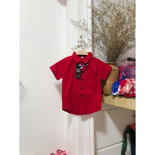 Áo sơ mi nơ cổ cho bé trai 10-26kg