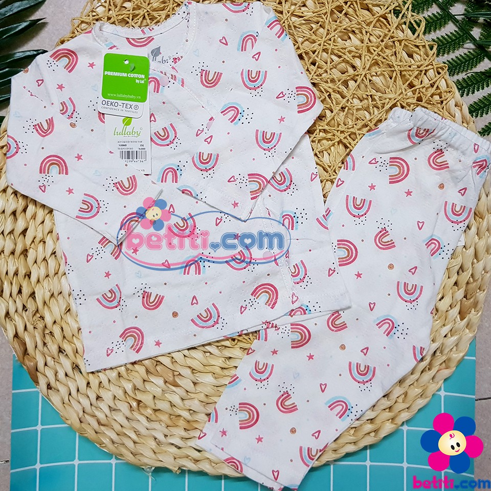 (LULLABY MỎNG) Bộ Quần Áo Dài Tay Sơ Sinh Cài Lệch Lullaby Chất PREMIUM COTTON