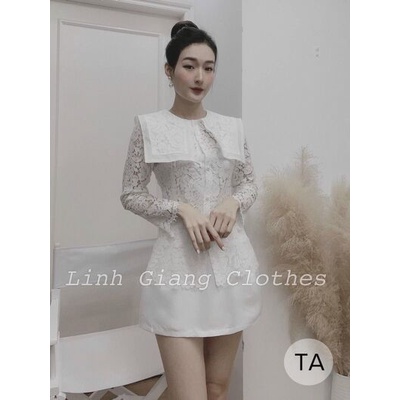 Áo sơ mi ren cổ bẻ vuông thanh lịch