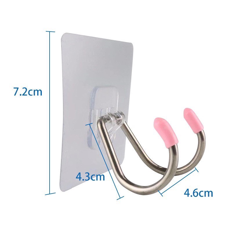 🍉Móc Dính Tường Đôi Inox Đầu Hồng Cao Cấp - Móc Treo Đồ Siêu Chắc Chắn DUASHOP