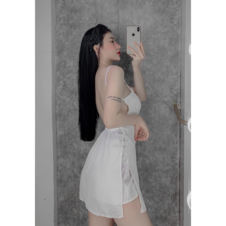 [DƯỚI 60KG] ĐỒ NGỦ SATIN SIÊU SEXY GỢI CẢM, KHÔNG MÚT VẢI MỀM MỊN MÁT MẶC NGỦ BAO ĐẸP - Bộ Satin 2 tà