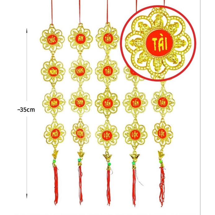 Dây treo hoa mai thần tài có 3 size