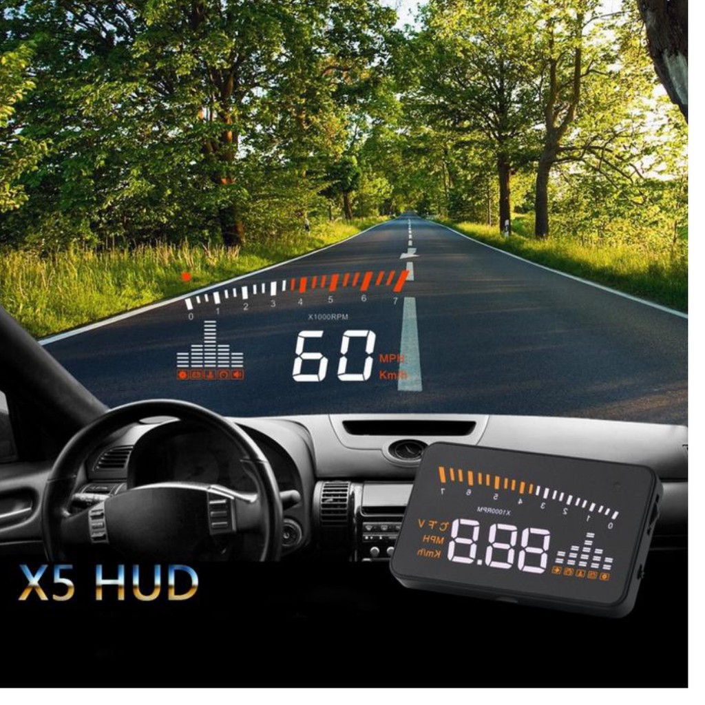 Màn hình hắt kính HUD M7 hiển thị tốc độ và cảnh báo tốc độ cắm cổng OBD