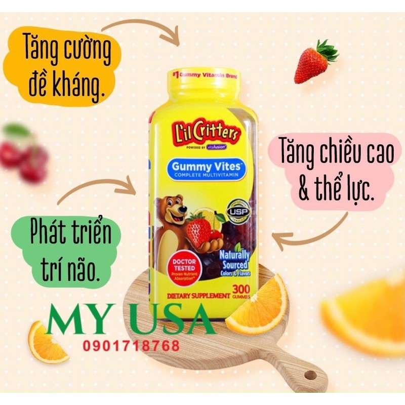 [Hàng Mỹ] Kẹo dẻo Vitamin Lilcritters 300 viên