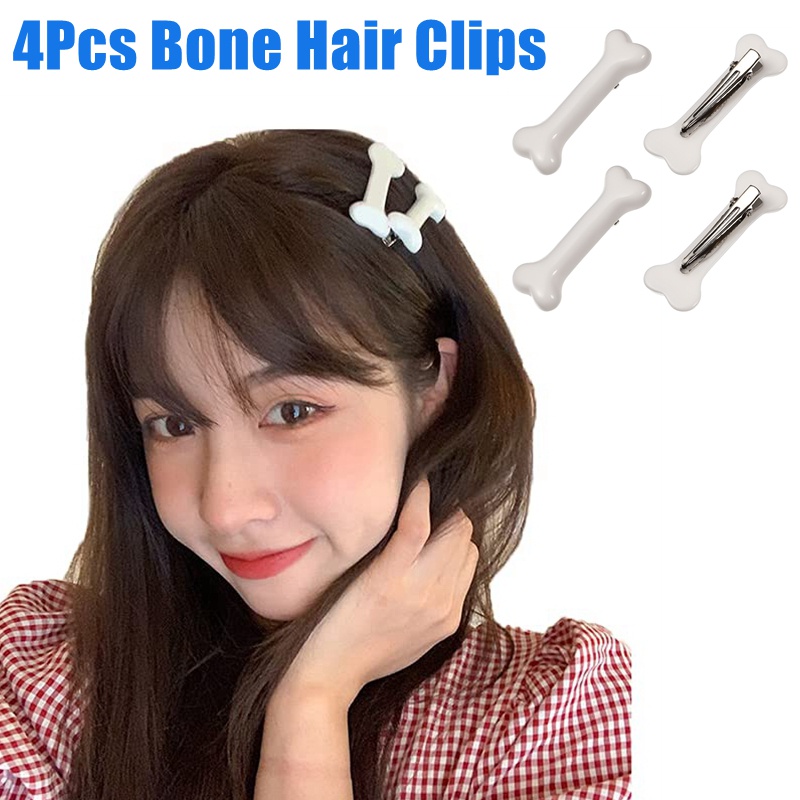 Set 4 Kẹp Tóc Hình Xương Chó Hóa Trang Halloween / Giáng Sinh