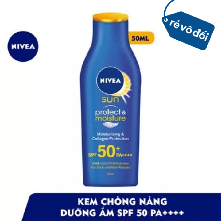 Combo 2 Kem Chống Nắng Và Dưỡng Ẩm Toàn Thân Nivea SPF50 PA++ (chai 50ml x 2) - Thái Lan