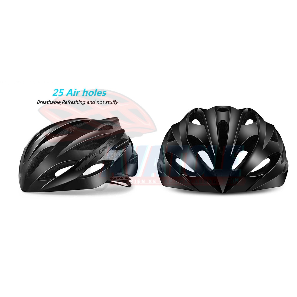 Mũ bảo hiểm thể thao Cairbull Unisex, Cấu tạo vỏ polycarbonate, 25 lỗ thông gió, Màu đỏ