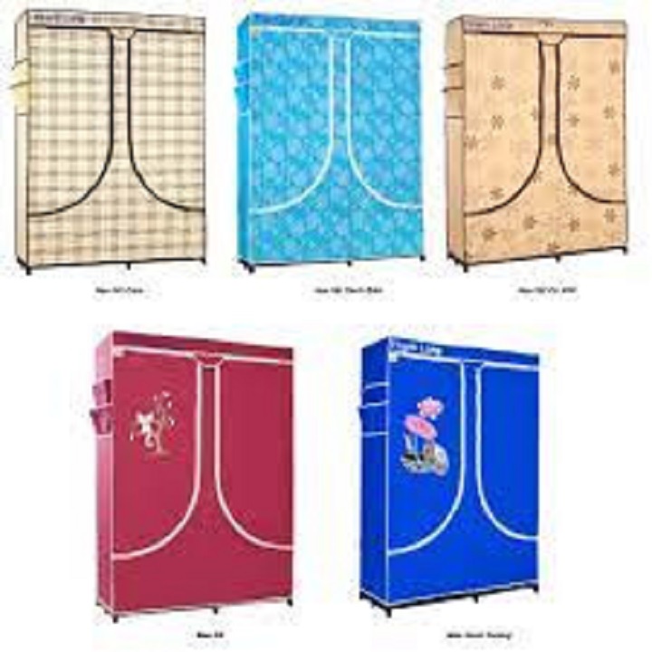Tủ Vải Đựng Quần Áo 2 Buồng Cao Cấp THANH LONG (Bền, Đẹp) - Rộng 1m & 1m2 x Cao 1m6 : Giao Màu Ngẫu Nhiên