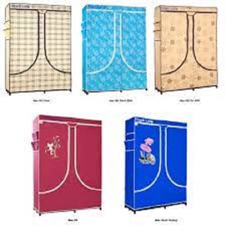 Tủ Vải Đựng Quần Áo 2 Buồng Cao Cấp THANH LONG (Bền, Đẹp) - Rộng 1m & 1m2 x Cao 1m6 : Giao Màu Ngẫu Nhiên