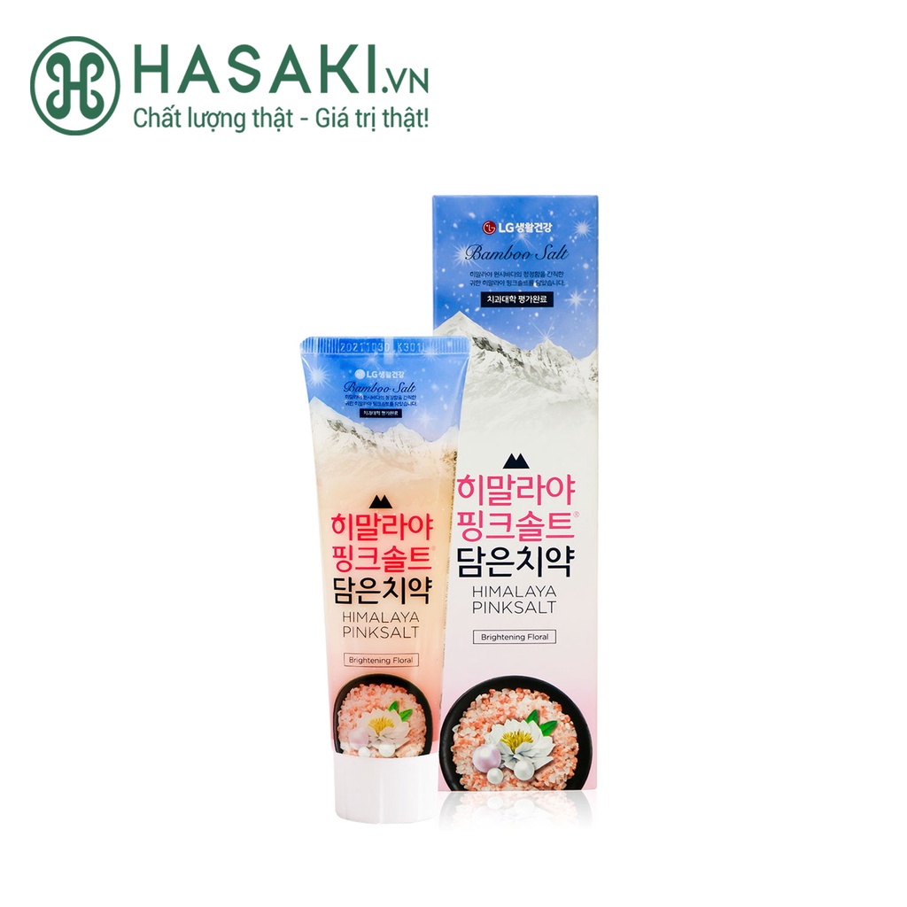 Kem Đánh Răng Bamboo Salt Hương Hoa Bạc Hà Sáng Răng Himalaya Pink Salt Toothpaste - Brightening Floral 100g