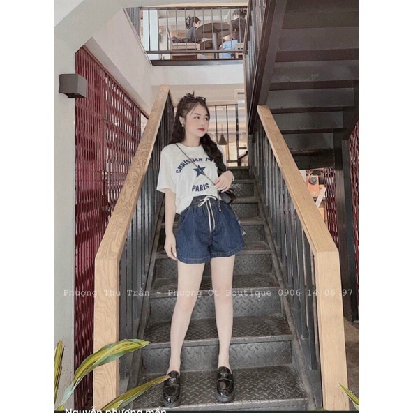 Quần Short Jeans thêu sườn DIOR hàng Quảng Châu cao cấp NAMISA QS15
