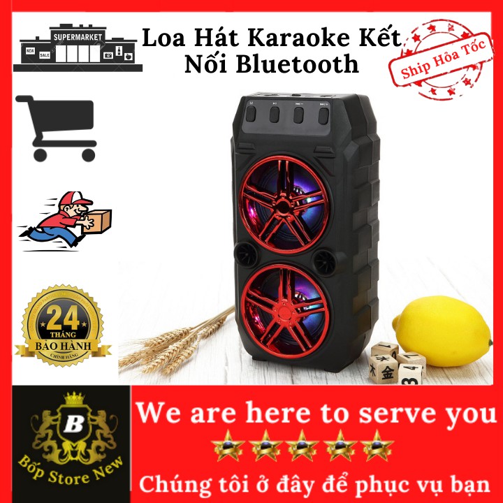 Loa Bluetooth Có Mic Hát  Kẹo Kéo , loa kraoke cắm thẻ nhớ, nghe đài FM Siêu Hay -Bốp StoreNew