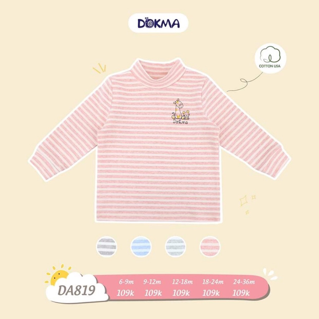 Áo thun áo giữ nhiệt dài tay thu đông cho bé trai bé gái chất dày dặn Dokma sale size 6-36M DA819 Lamiha
