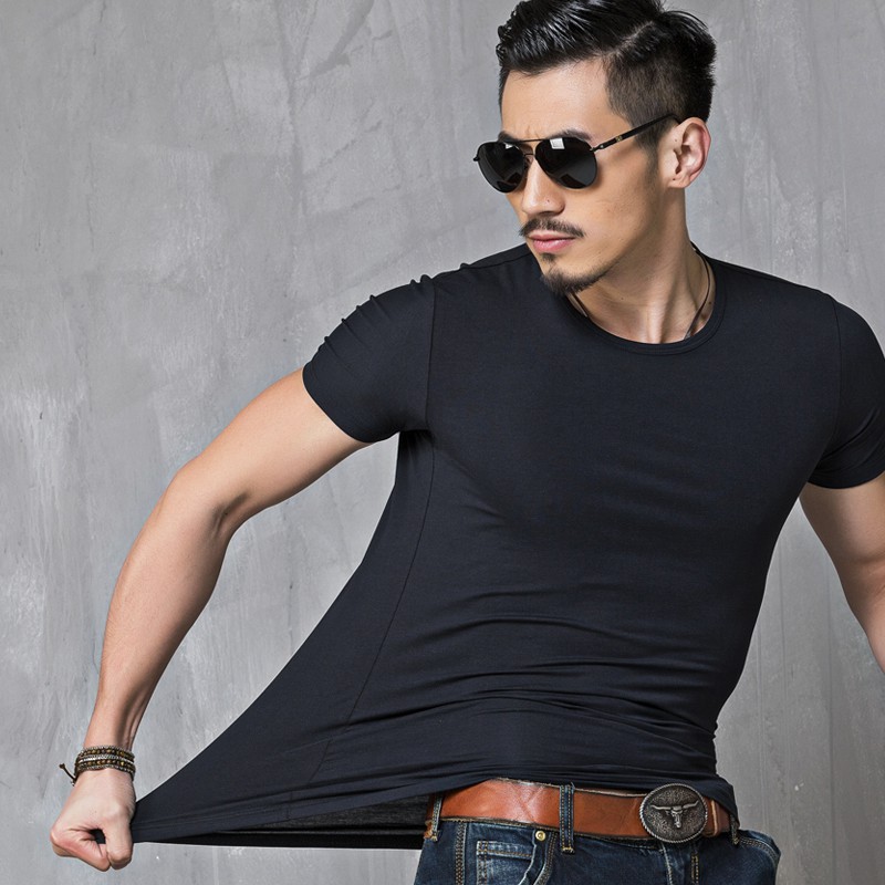 Áo Thun Nam Cổ Tròn Ngắn Tay 7 Màu Cỡ M-5Xl Độ đàn hồi cao