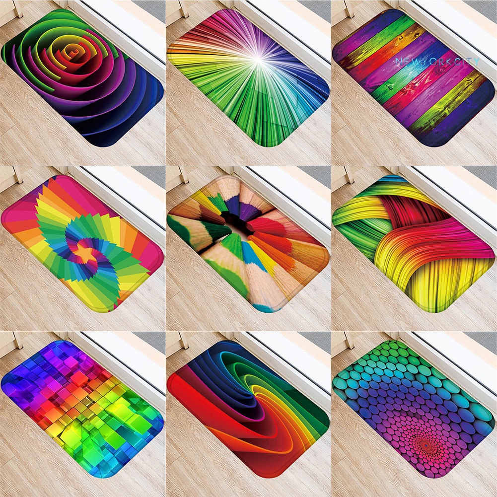 Thảm lót cửa chùi chân Chống Trượt Màu Sắc Tương Phản Cho Phòng Khách / Phòng Tắm