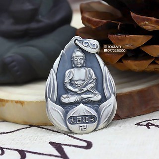 Mặt dây chuyền phật bản mệnh như lai đại nhật bạc thái