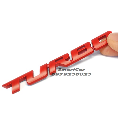 Bộ chữ Turbo nổi 3D bằng kim loại dán trang trí xe hơi, ô tô | smart_car.vn