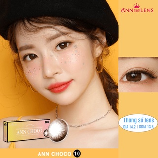 Lens 1 ngày màu tự nhiên nâu Choco Ann365, kính áp tròng đeo êm suốt 24H cho mắt nhạy cảm full độ cận